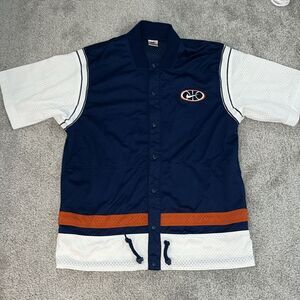 Vintage NIKE Mesh Snap Basketball Court Shooter Jersey Warm Up Jacket L Retro